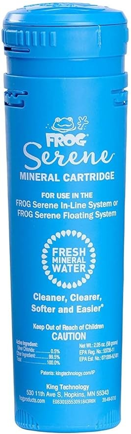 FROG Serene Mineral Replacement Cartridge for Hot Tubs for use only with FROG Serene in-Line and Floating Sanitizing Systems for Spas up to 600 gallons, Quick and Easy Hot Tub Sanitizer